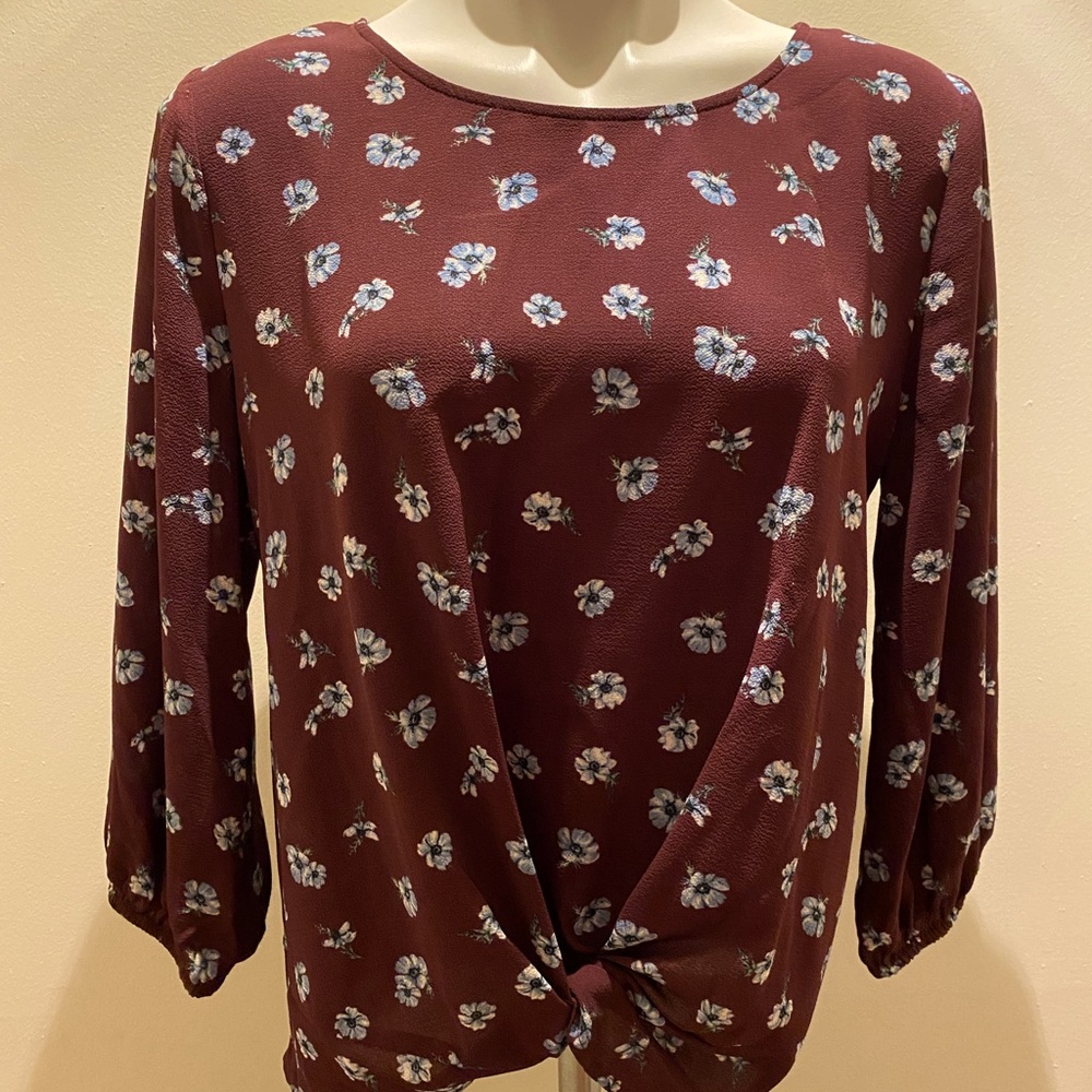 Floral Blouse w/ Front Tie